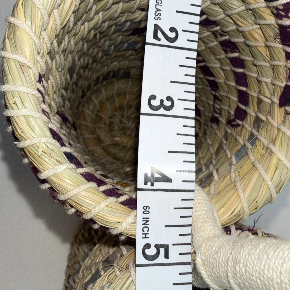 Handmade Seagrass Woven Basket, Double Bottle/Wine Carrier Storage, Boho Organic